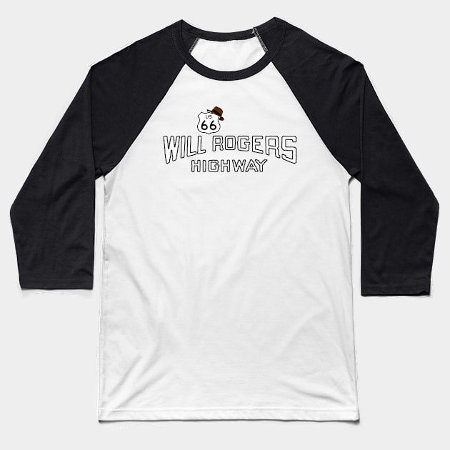 Will Rogers Highway Baseball T-Shirt by rhysfunk